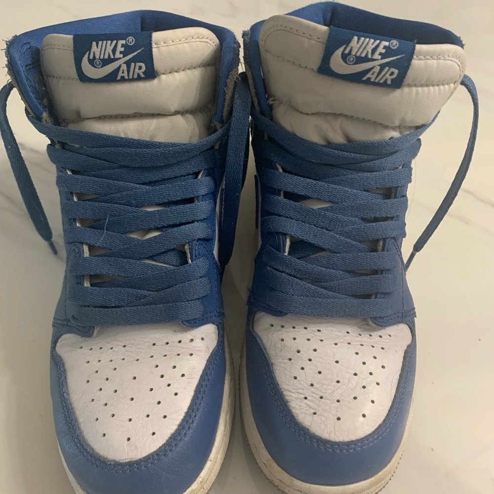 Nike Blue and White Dunk High Sneakers